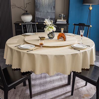 双层圆餐桌带转盘桌布防水防油免洗旋转圆形台布PU家用欧式圆桌垫
