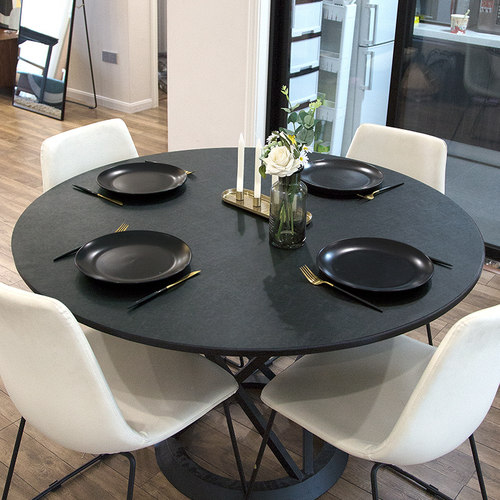 摩登瑞朵【皮革桌垫】纯色简约家用圆桌布防水防油隔热免洗餐桌垫