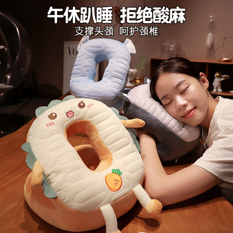 卡通儿童冰丝凉感午睡枕趴睡枕小学生办公室趴桌子睡觉午休枕头夏