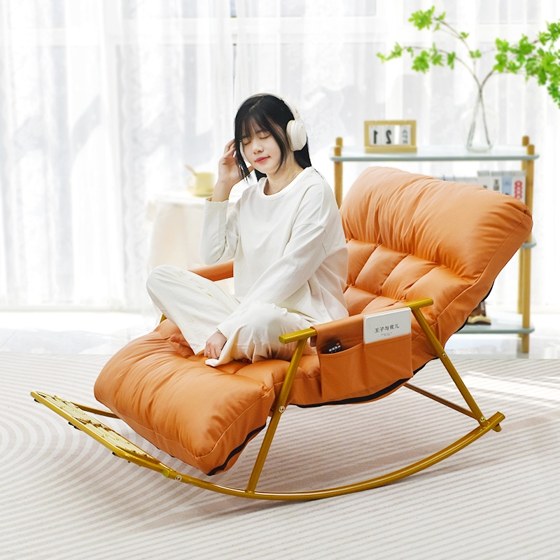 摇椅躺椅人阳台懒人沙发椅休闲午睡椅可折叠可躺可睡家用摇摇椅