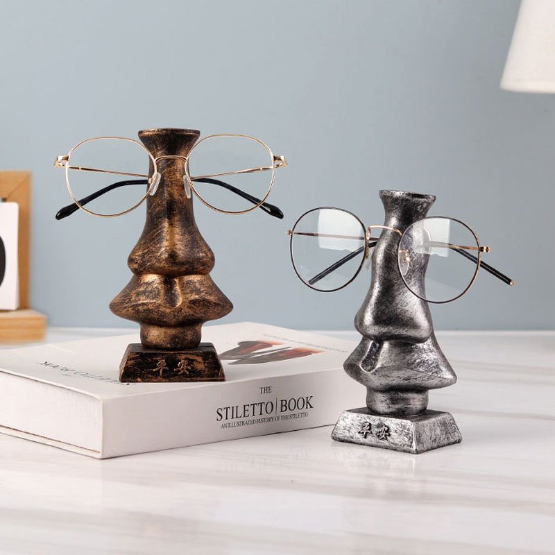创意鼻梁眼镜支架摆件眼镜店展示架道具装饰品书桌时尚眼镜摆放架