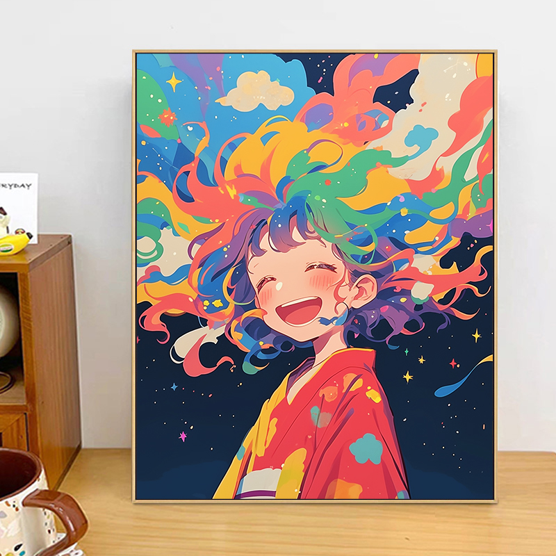 色彩艺术 数字油画手绘diy画画填色丙烯水彩涂色填充装饰画图片