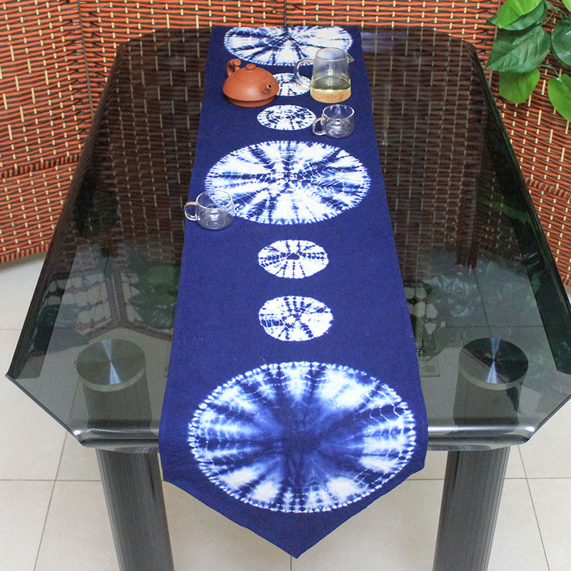 大理白族手工艺扎染桌旗家居茶苑咖啡厅电视柜特色装饰布艺长桌巾,特色手工艺,白族扎染,淘宝优惠券,粉丝福利购,淘宝优惠卷