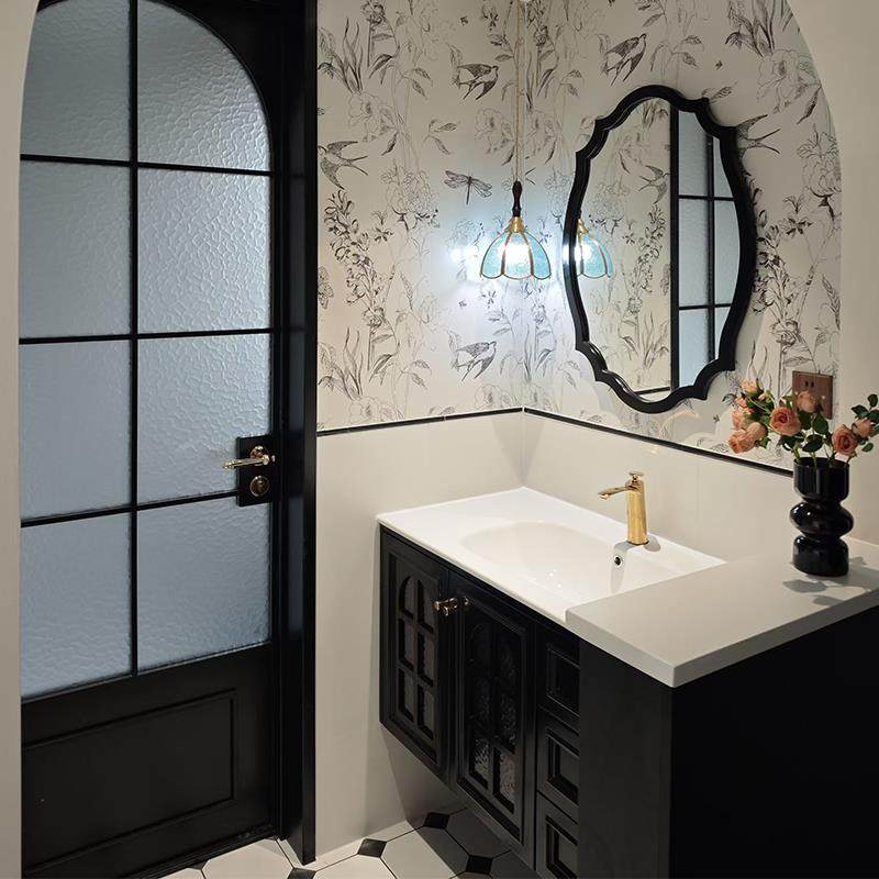 浴室柜组合陶瓷一体盆法式复古风洗漱台洗手台洗脸盆柜卫生间定制