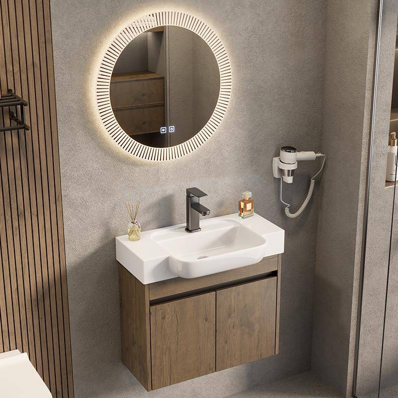 太空铝浴室柜组合小户型陶瓷一体小尺寸洗手洗脸盆卫生间洗漱台池