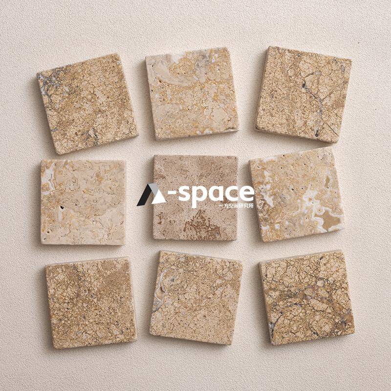 A-space覆古方形莱姆石民宿别墅庭院户外天然石材做旧地砖100X100