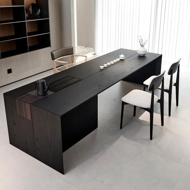 新中式简约现代胡桃木茶台禅意高端设计家用侘寂风泡茶桌办公茶室