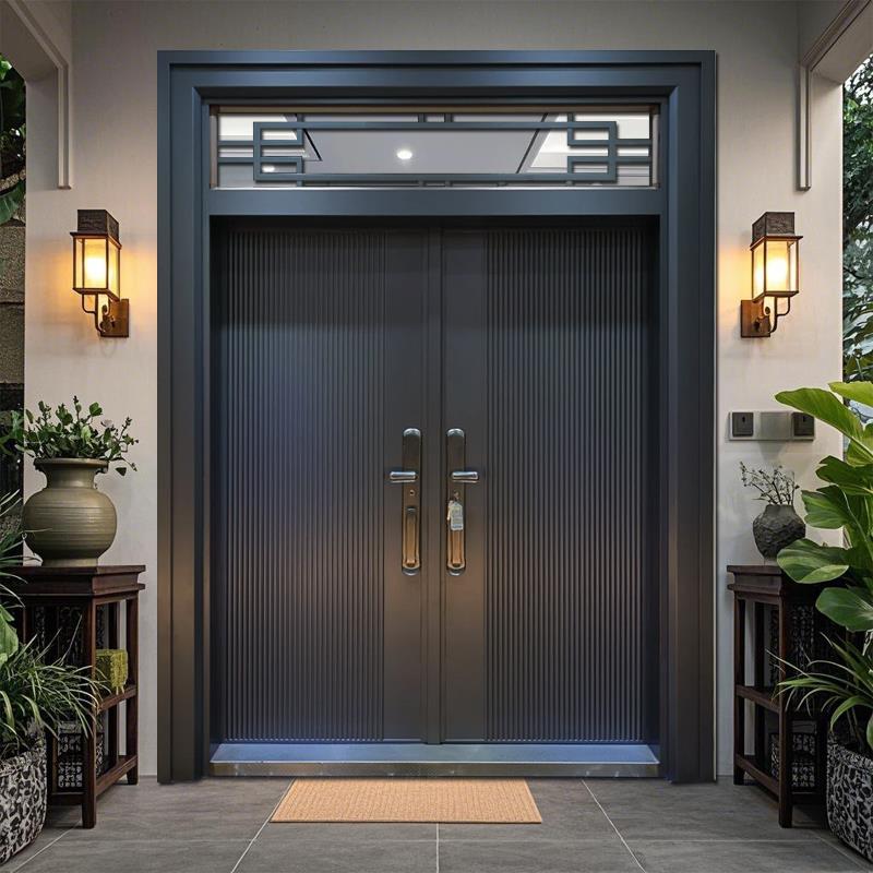 农村自建房大门入户门别墅大门入户大门锌合金进户大门