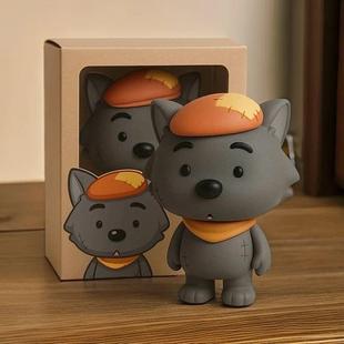 呆呆喜羊羊与灰太狼模型公仔桌面摆件可爱创意玩偶车载装饰小礼物