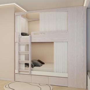 香港全屋私人定制工人房卧室空间双层床卧室小公寓衣柜上下床安装