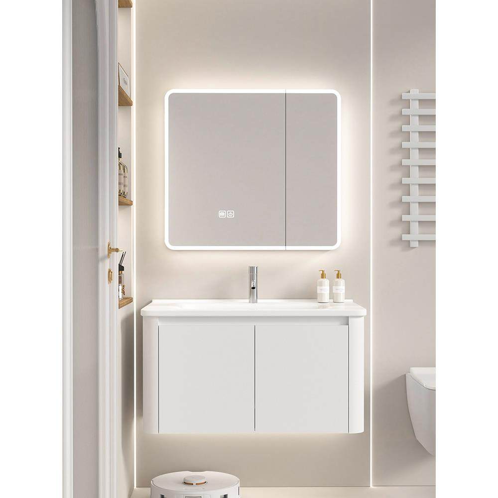 浴室柜太空铝陶瓷一体盆洗漱台卫生间洗手池洗脸柜组合卫浴包安装