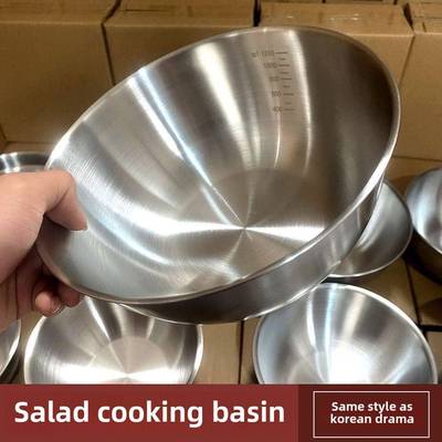 316不锈钢烹饪盆韩国碗和面条沙拉冷水果烘焙家用碗