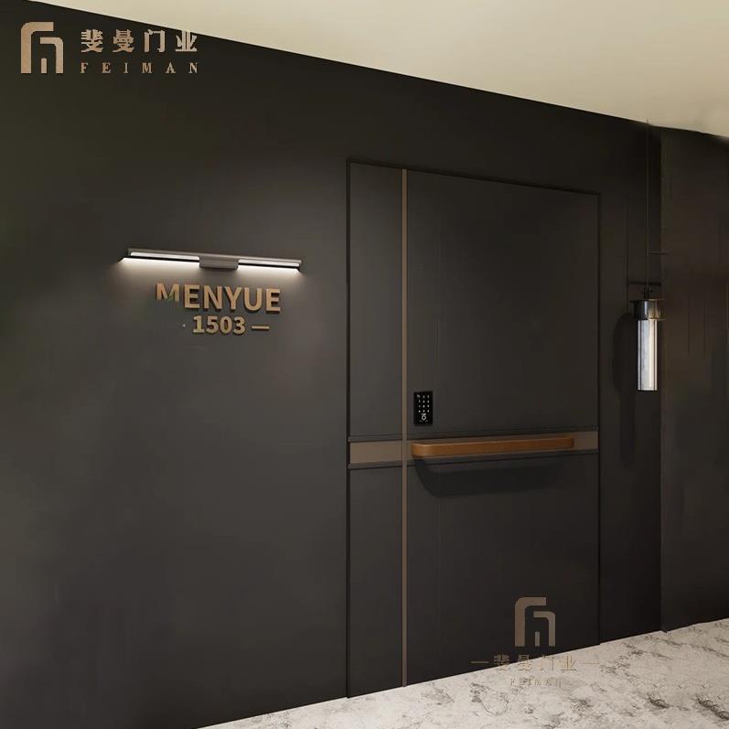 智能一门一景一门到顶公寓入户门精雕铸铝子母门进户门别墅大门YM