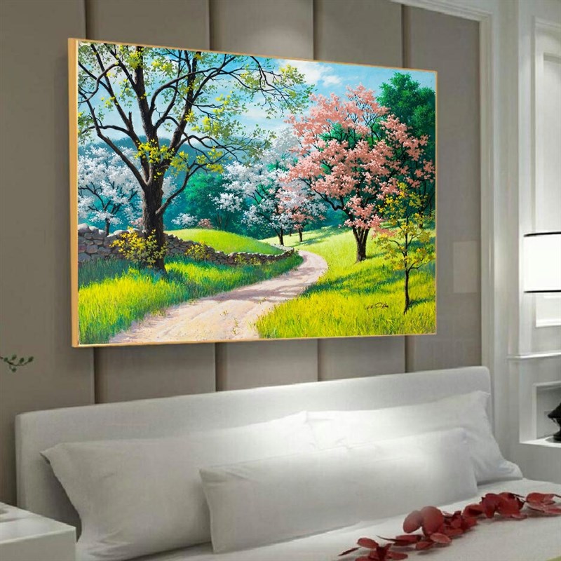 卧室装饰画床头挂画温馨风景客厅主卧墙画现代简约房间背景墙壁画图片