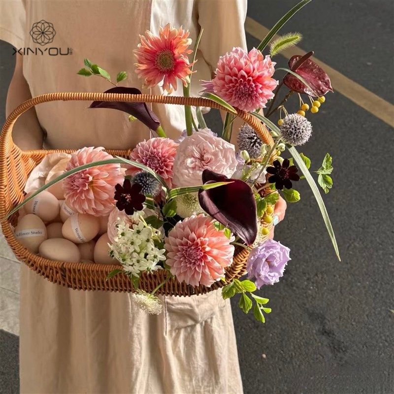 心悠中秋节仿藤篮教师节高档送礼礼品礼盒水果篮束篮子,家居饰品,花篮,淘宝优惠券,粉丝福利购,淘宝优惠卷