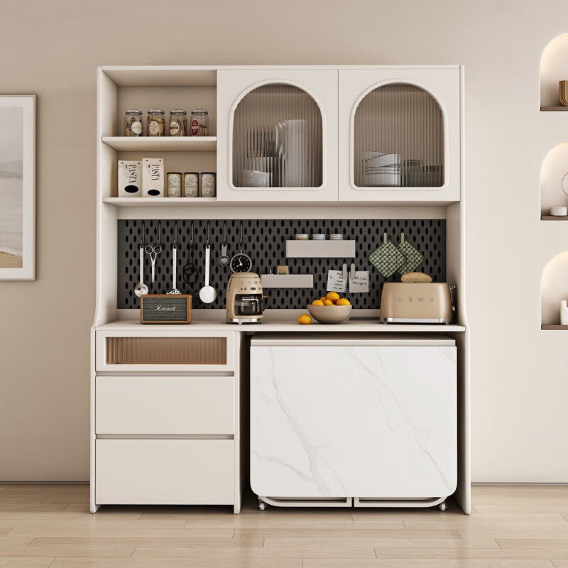 奶油风岩板餐桌椅家用小户型现代长方形吃饭桌,住宅家具,岩板餐桌,淘宝优惠券,粉丝福利购,淘宝优惠卷