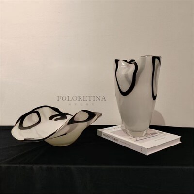 现代手工艺术玻璃创意果盘样板间茶几疏离异形器装饰品