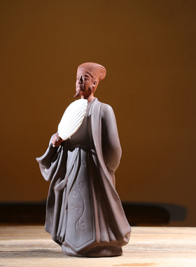 孔明诸葛亮雕像陶瓷人物紫砂工艺品客厅会所书房装饰礼品