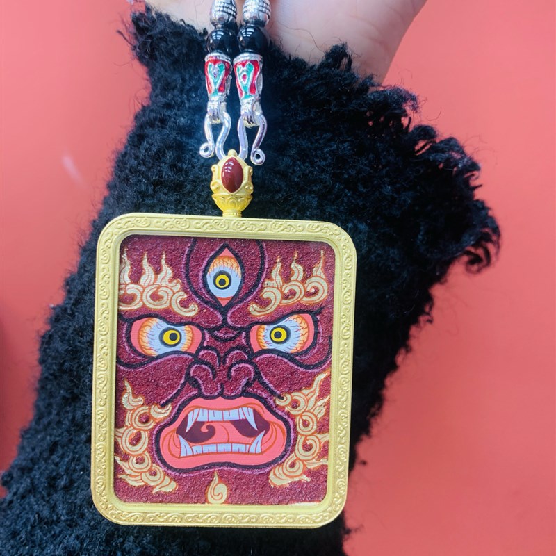 马头明王唐卡粗矿砂天然矿物颜料纯手绘青海热贡艺术5也有圆形