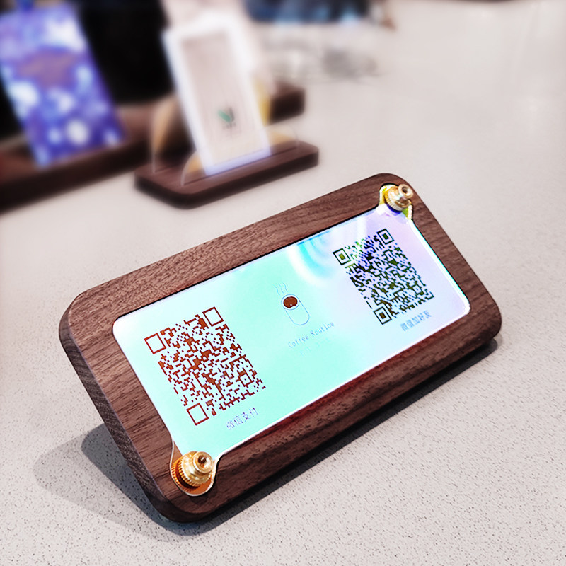 二维码展示牌in风高级木质黄铜收款立牌定制付款码展示牌,文具电教/文化用品/商务用品,标志牌/提示牌/付款码,淘宝优惠券,粉丝福利购,淘宝优惠卷