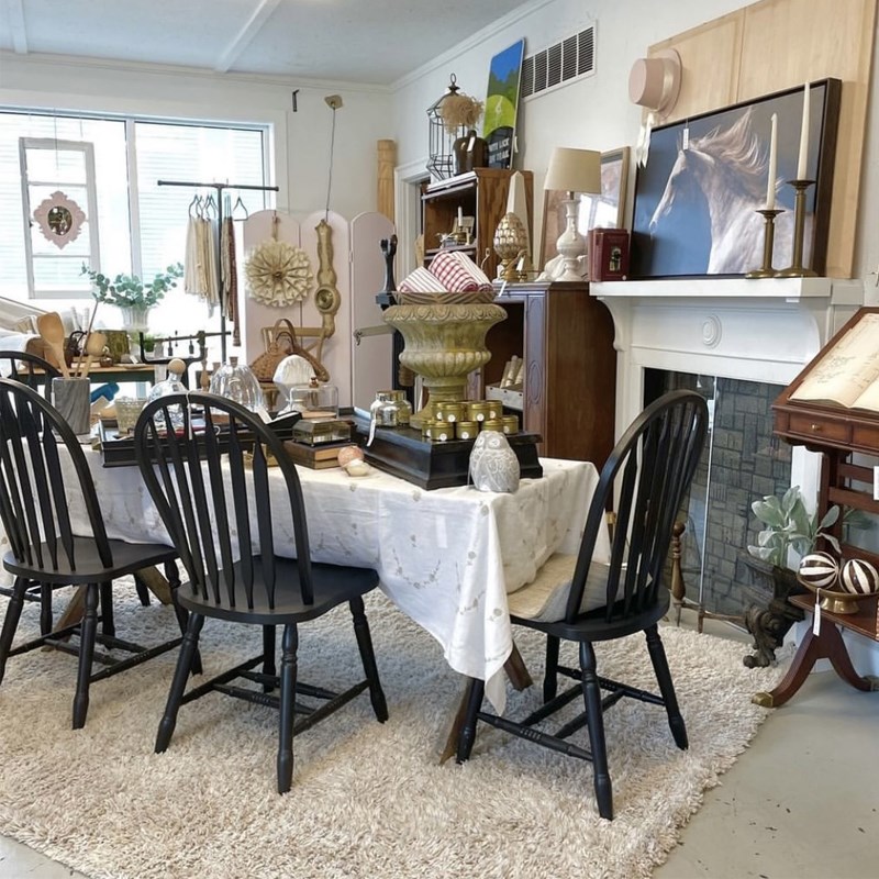 中古复古餐椅实木椅子 做旧无扶手靠背椅 家用餐厅咖啡馆座椅酒店