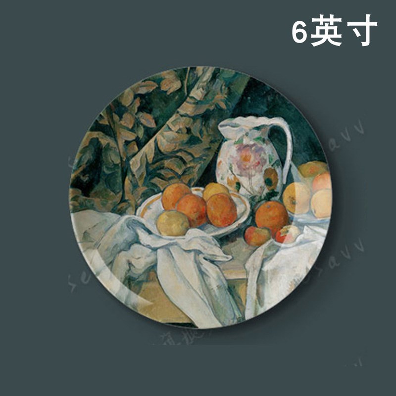 6英寸美术博物馆油画陶瓷盘子客厅餐厅酒店装饰挂盘墙饰摆件图片