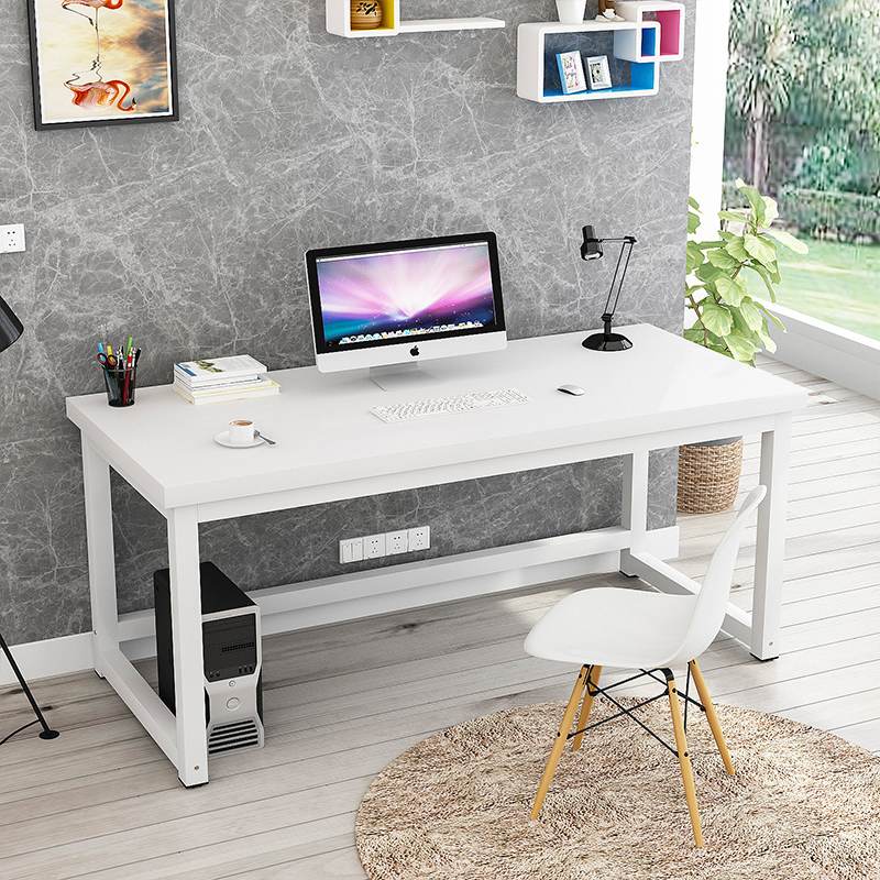 电脑台式桌家用卧室简约现代经济型钢木书桌双人写字学习办公桌子