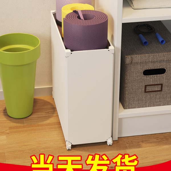 泡沫滚轴篮置瑜伽垫家用筐健身夹缝带轮布艺折叠放收纳架运动器材