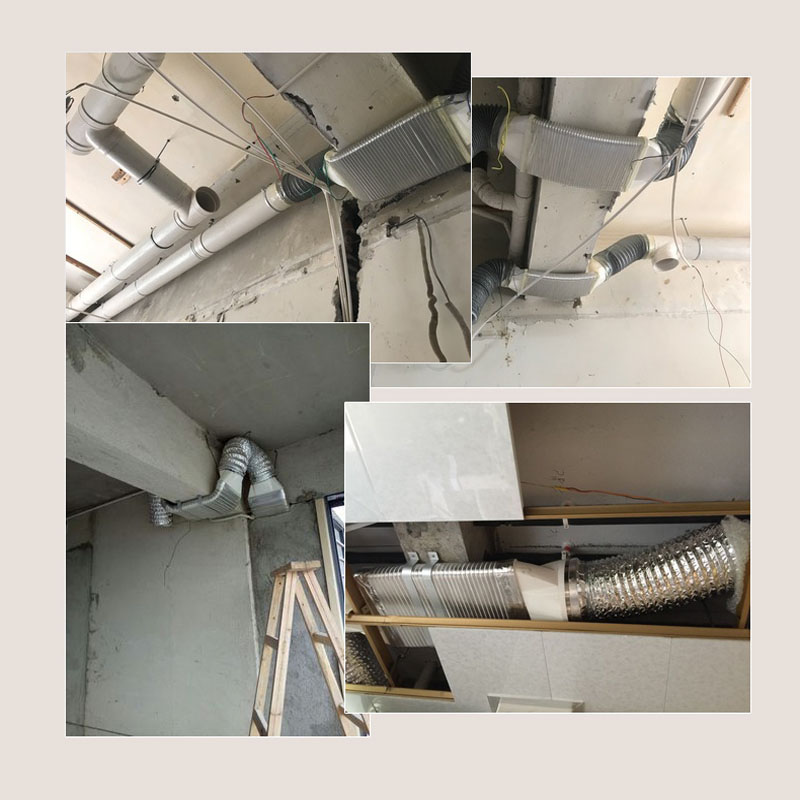 新风扁管过梁油烟机烟管烟道排气软管排气管管道预埋净化器换气扇