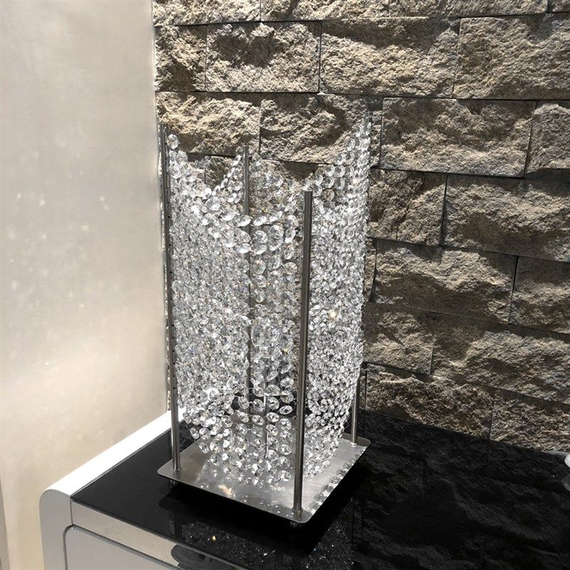 新款奢华现代欧美LED客厅大堂设计镀沙镍结婚K9卧室床头水晶台灯