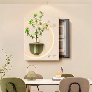 2025新款电表箱装饰画 划奶油风免打孔遮挡壁画 划水培绿植多媒体