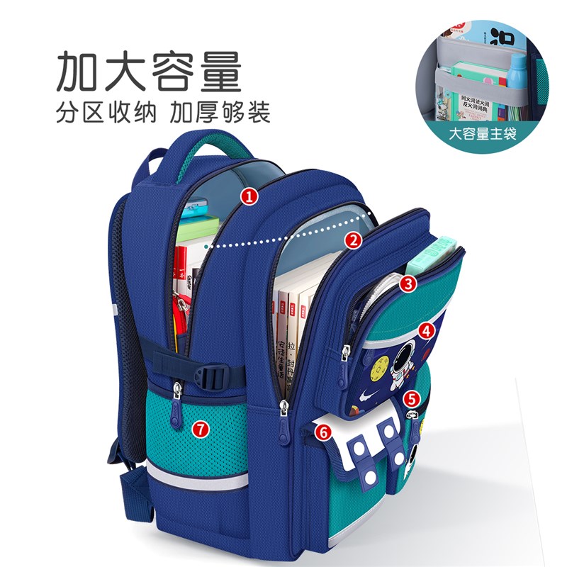2024新款小学生儿童书包男童三到六男孩一年级减负护脊超轻便背包