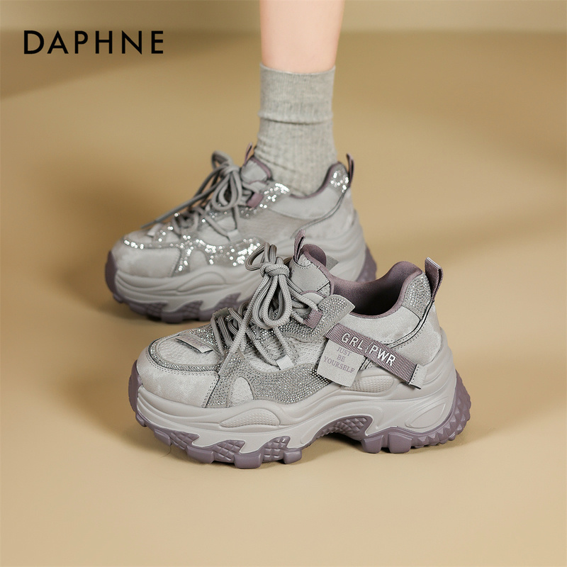 达芙妮2025年新款厚底增高老爹鞋