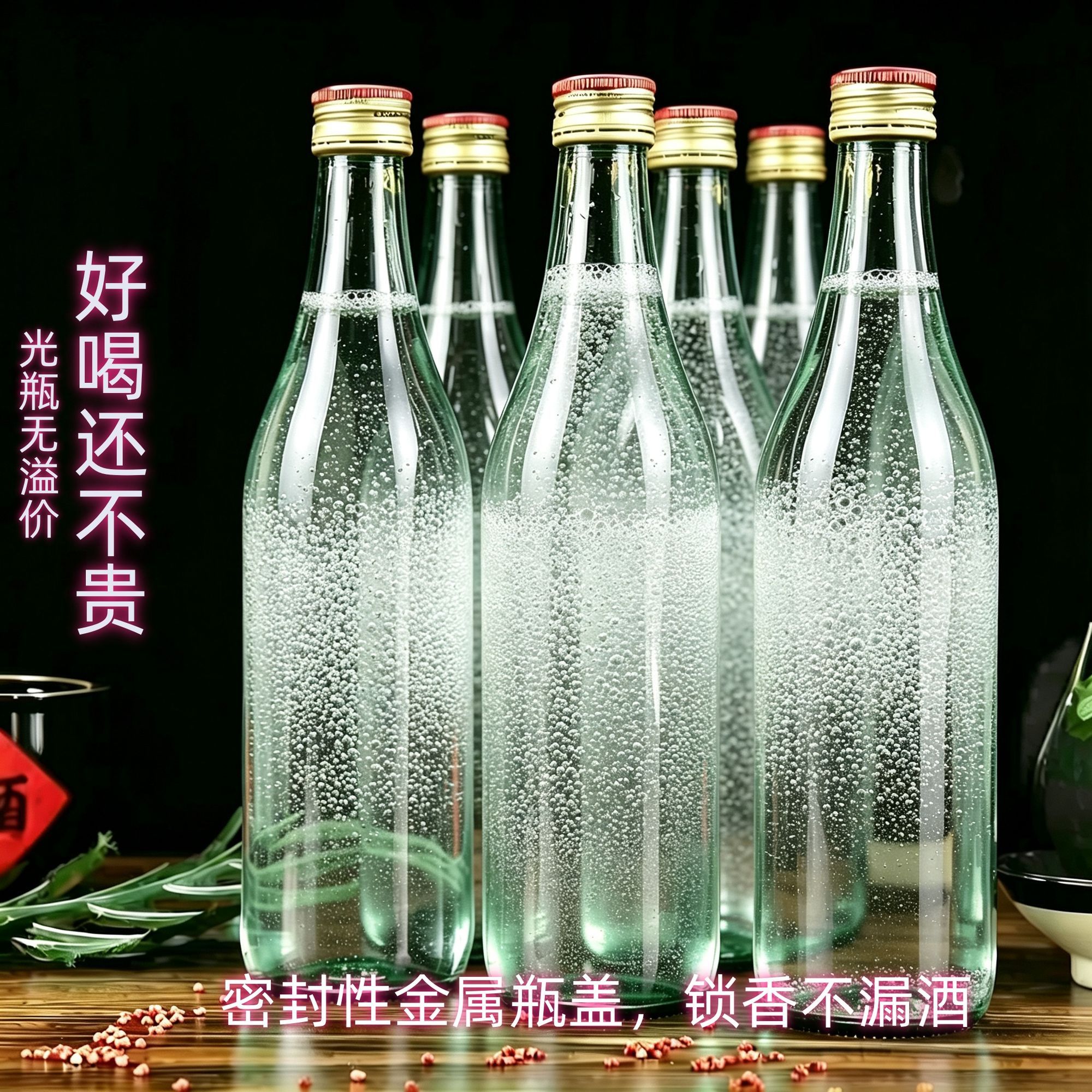 光瓶纯粮酒老酒厂自酿42度52度浓香型白酒整箱6瓶装简约口粮酒