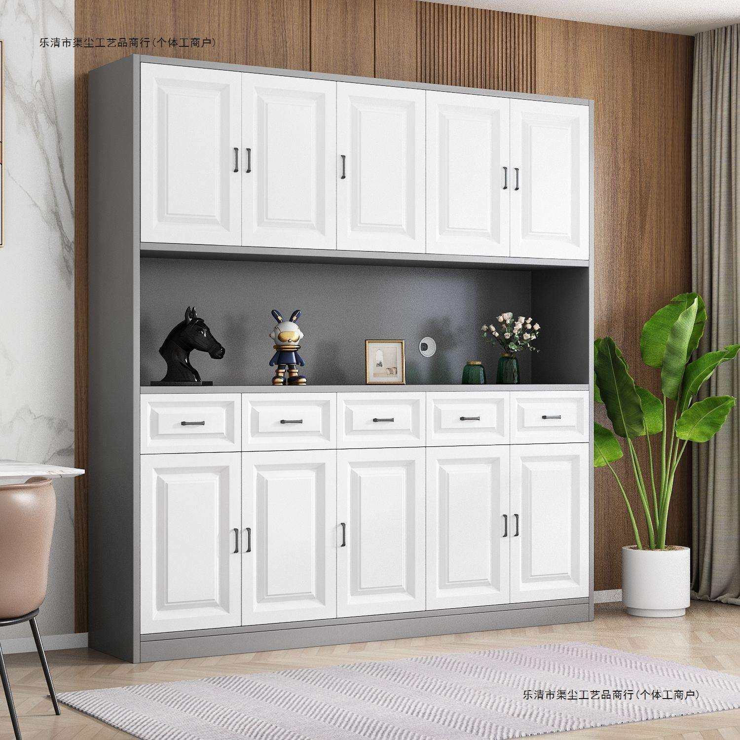 欧式餐边柜实木现代简约厨房餐厅客厅储物柜酒柜靠墙橱柜一体高柜,3C数码配件,USB灯,淘宝优惠券,粉丝福利购,淘宝优惠卷