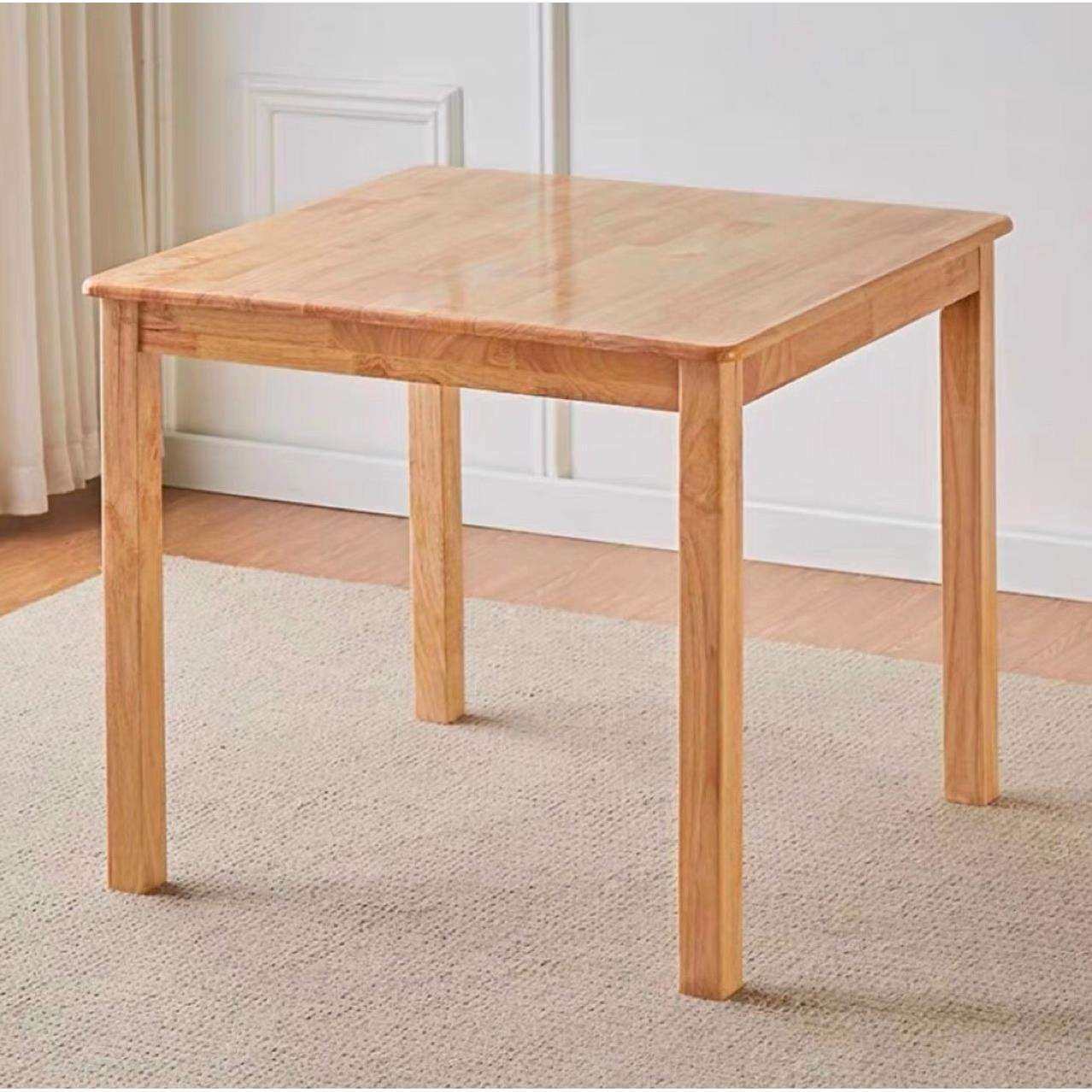 实木餐桌小户型橡木方桌家用棋牌桌八仙桌餐饮面馆长方形实木桌子