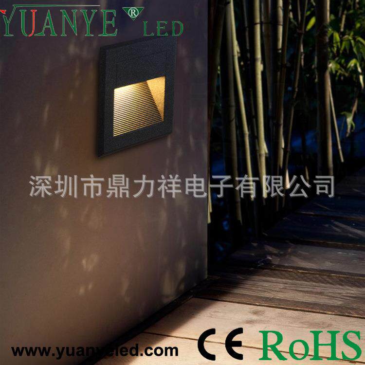 1W正方型LED墙壁开孔嵌入灯LED楼梯竖光照明侧面发光3W墙角