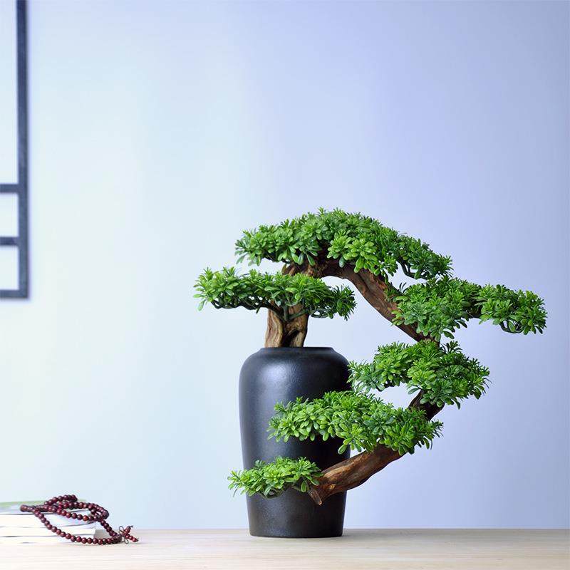 新中式家居盆景仿真迎客松罗汉松根雕摆件客厅电视柜玄关柜装饰品,3C数码配件,USB灯,淘宝优惠券,粉丝福利购,淘宝优惠卷