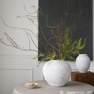 日式 饰品客厅摆件插花花瓶白色造景艺术 现代简约复古陶瓷桌面装