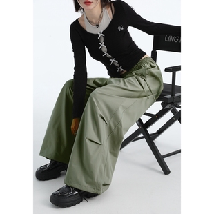 美式 子宽松阔腿长裤 风复古工装 直筒高街裤 休闲裤 LA高品质2025秋季