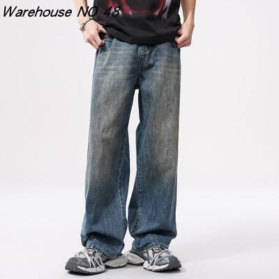 NO48巴黎风美式高街潮牌牛仔裤