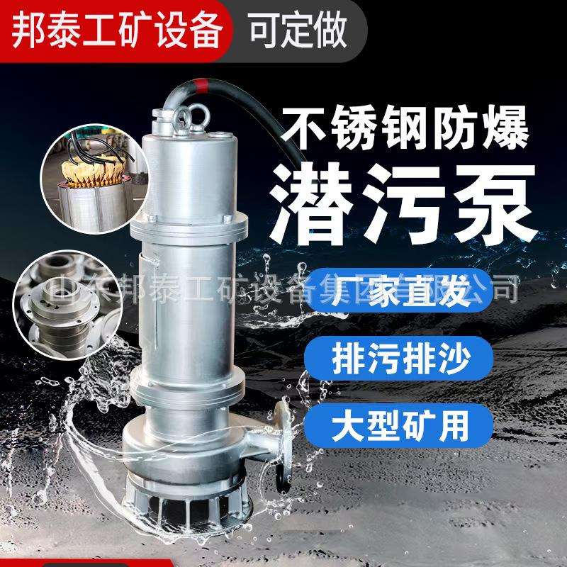 304不锈钢防爆潜污泵耐腐蚀矿用排沙电泵BQS100-50-30/N660v电压