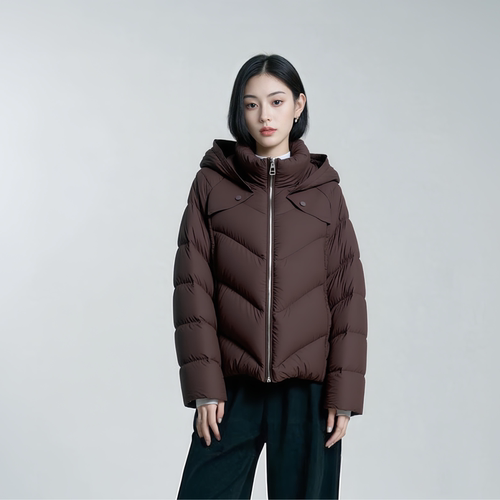 【王美丽甄选】轻暖泡芙感羽绒服女款冬短款连帽韩版百搭YS-25052