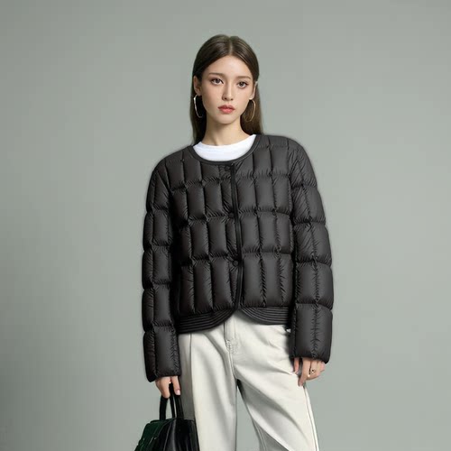 【呼呼专享】羽绒服短款宽松女百搭圆领保暖外套YS-1885