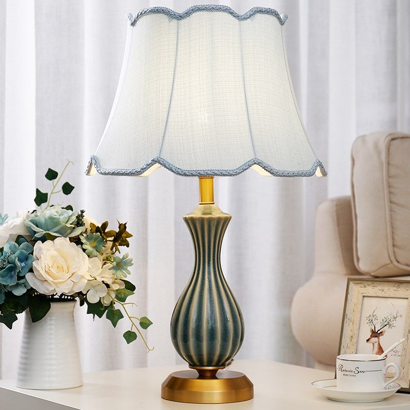 陶瓷台灯卧室床头黄铜灯具欧式家用客厅电视柜灯温馨浪漫书房桌灯,家装灯饰光源,装饰台灯,淘宝优惠券,粉丝福利购,淘宝优惠卷