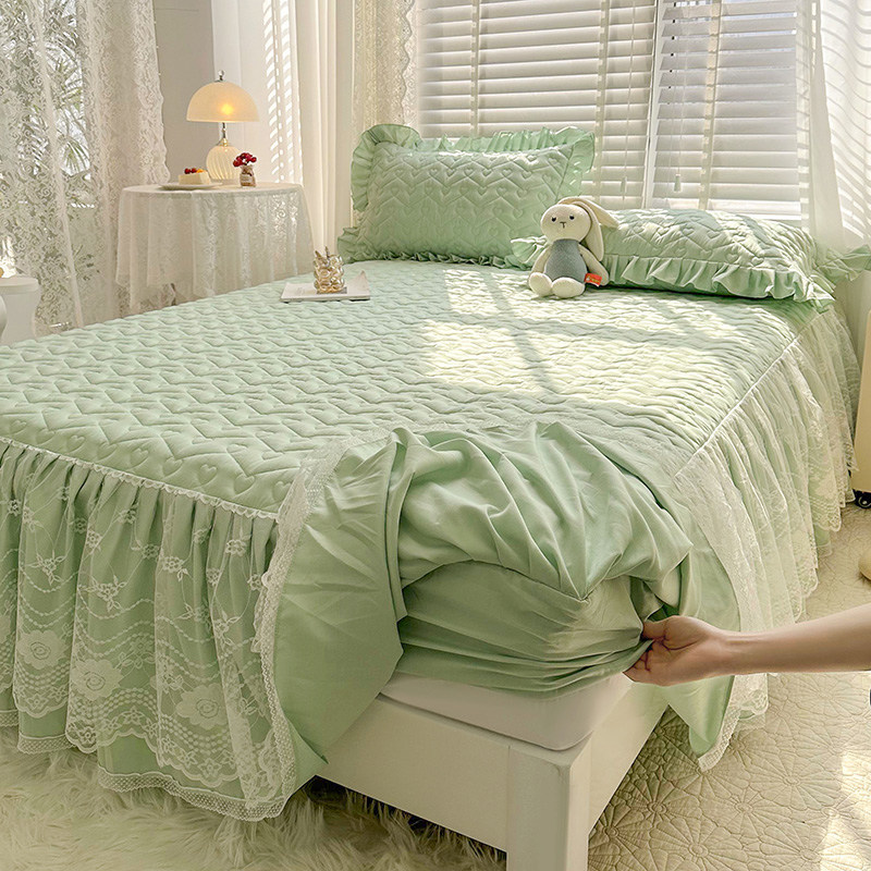 2023新款a类花边款牀笠带裙边夏款单件夹棉厚牀罩牀裙款四季通用