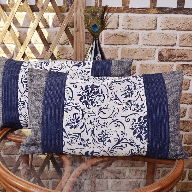 中式古典红木实木仿古家具沙发靠坐垫枕靠垫抱枕靠背腰枕青花粗布,居家布艺,腰靠垫,淘宝优惠券,粉丝福利购,淘宝优惠卷