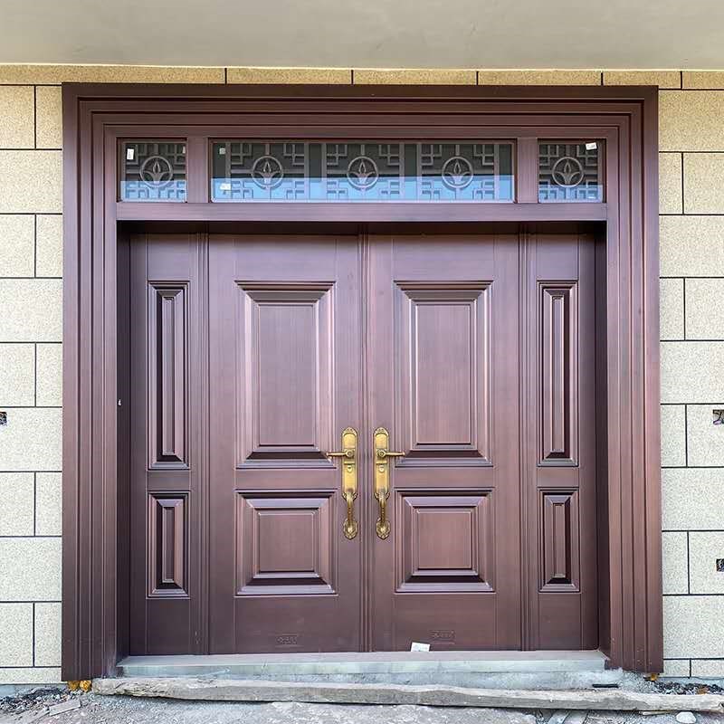定制大门进户门乡村庭院农村防盗别墅锌合金双开自建房家用入户门