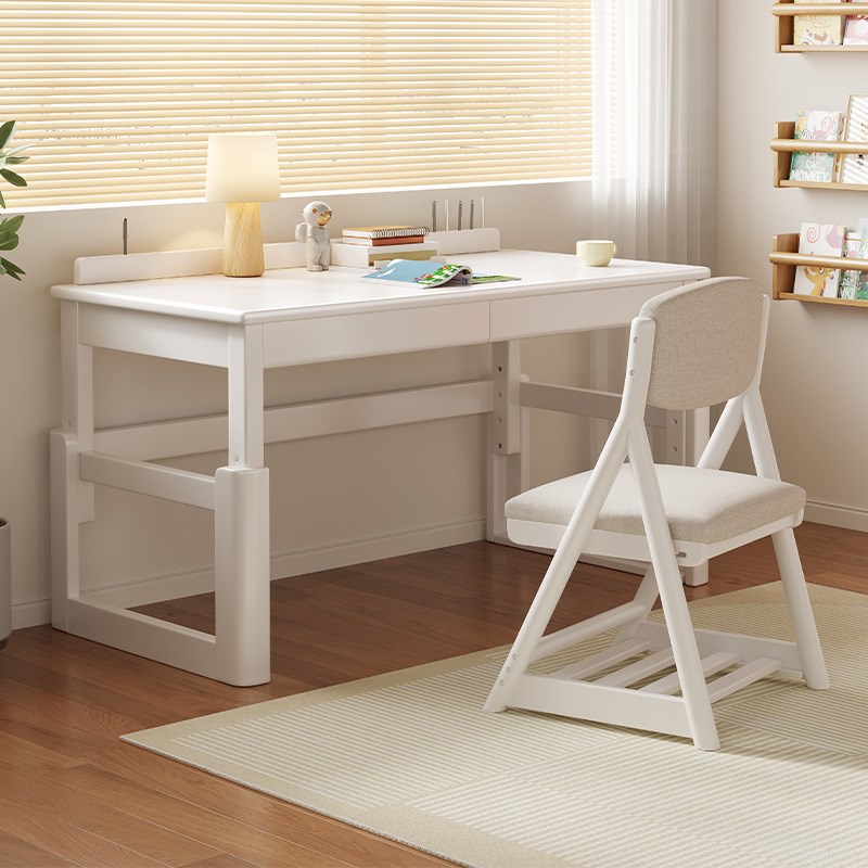 实木书桌简约现代书房电脑办公桌家用学生写字台卧室儿童学习桌椅