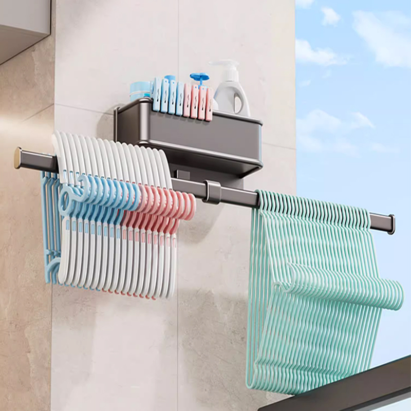 免打孔壁挂式晾衣架室内卧室衣架家用单杆式阳台晒衣架简易挂衣架